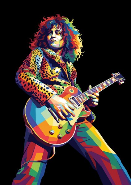 Marc Bolan Pop Art Guitarist Müzik Posteri – Duvar Tablosu duvarda gerçek ölçek