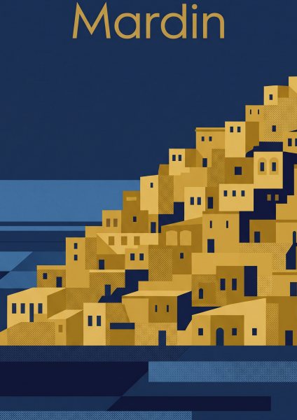 Mardin Taş Evleri Posteri – Mid-century Duvar Tablosu