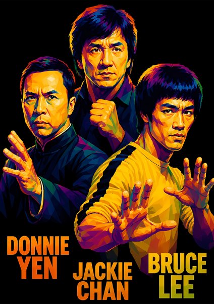 Martial Arts Legends Portrait Film Posteri – Duvar Tablosu duvarda gerçek ölçek