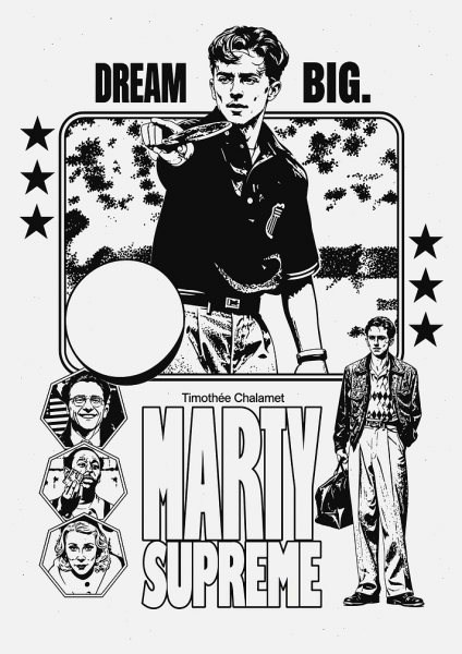 Marty Supreme Timothee Chalamet Film Posteri – Duvar Tablosu duvarda gerçek ölçek