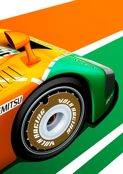 Mazda 787B Race car 24h Araba Posteri – Duvar Tablosu duvarda gerçek ölçek