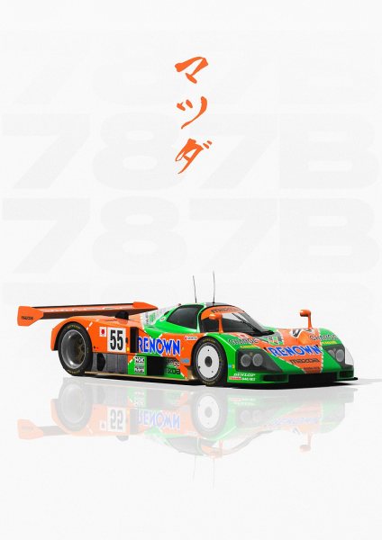 Mazda 787B Racecar Araba Posteri – Duvar Tablosu duvarda gerçek ölçek