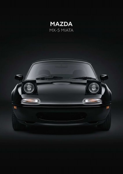Mazda MX-5 Miata Classic Araba Posteri – Duvar Tablosu duvarda gerçek ölçek