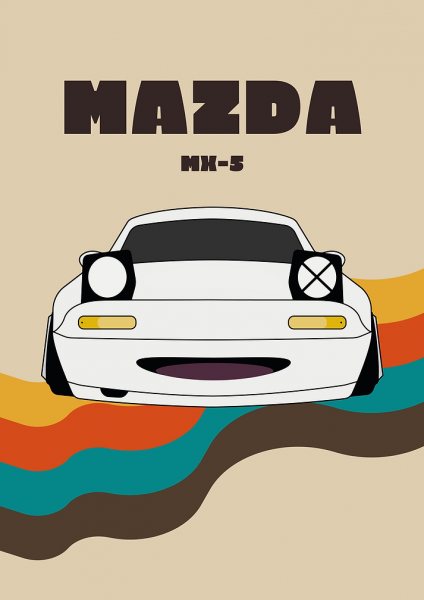 Mazda MX-5 Retro Araba Posteri – Duvar Tablosu