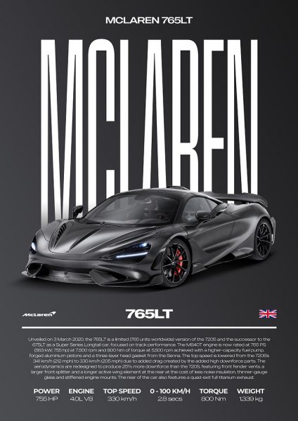 McLaren 765LT Car Araba Posteri – Duvar Tablosu