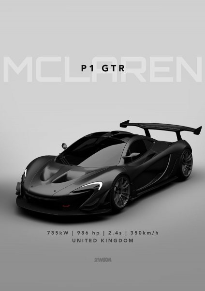 McLaren P1 GTR Araba Posteri – Duvar Tablosu duvarda gerçek ölçek