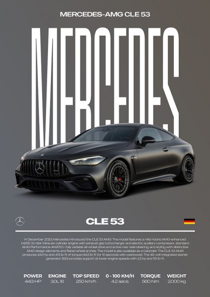 Mercedes-AMG CLE 53 Car Araba Posteri – Duvar Tablosu