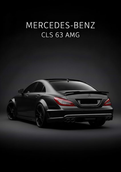 Mercedes-Benz CLS 63 AMG back Araba Posteri – Duvar Tablosu duvarda gerçek ölçek