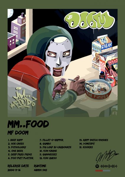 MF DOOM MM..FOOD Album Cover Art Müzik Posteri – Duvar Tablosu poster görseli