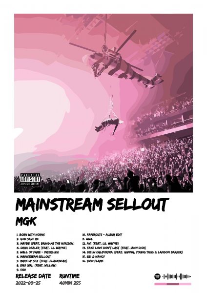 MGK Mainstream Sellout Album Cover Müzik Posteri – Duvar Tablosu poster görseli