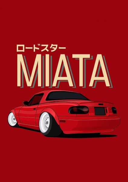 Miata JDM stance style Araba Posteri – Duvar Tablosu duvarda gerçek ölçek