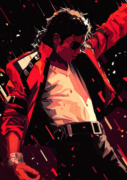 Michael Jackson Red Jacket Digital Art Müzik Posteri – Duvar Tablosu duvarda gerçek ölçek