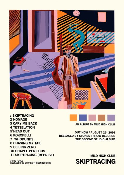 Mild High Club - Skiptracing Album Art Müzik Posteri – Duvar Tablosu duvarda gerçek ölçek