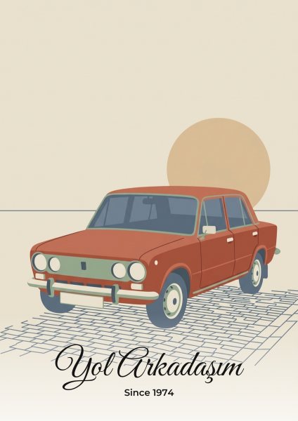 Minimal Kişiye Özel Araba Posteri