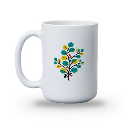 Minimal & estetik Temalı Baskılı Kupa (Düz vektör)