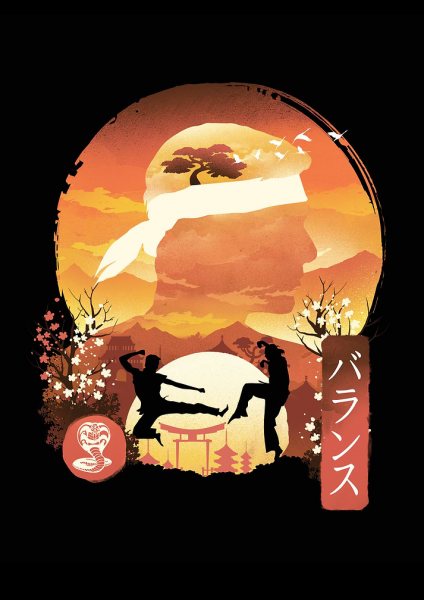 Miyagi Do Sunset Film Posteri – Duvar Tablosu duvarda gerçek ölçek