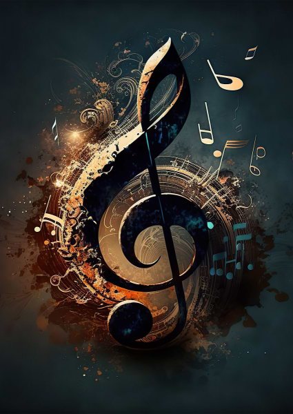 Music note Müzik Posteri – Duvar Tablosu duvarda gerçek ölçek