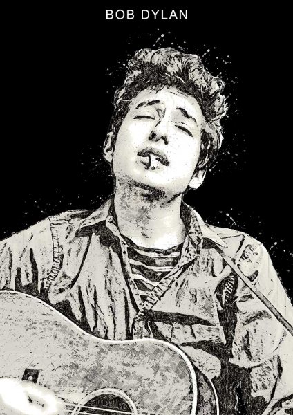 Musician Bob Dylan Film Posteri – Duvar Tablosu duvarda gerçek ölçek