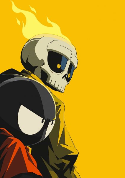 Mutafukaz Character Illustration Film Posteri – Duvar Tablosu duvarda gerçek ölçek