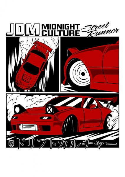 NA Miata Drifting Comic Book Spread Araba Posteri – Duvar Tablosu duvarda gerçek ölçek