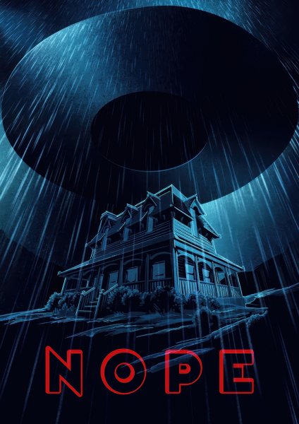 Nope Movie Poster with House and UFO Film Posteri – Duvar Tablosu poster görseli
