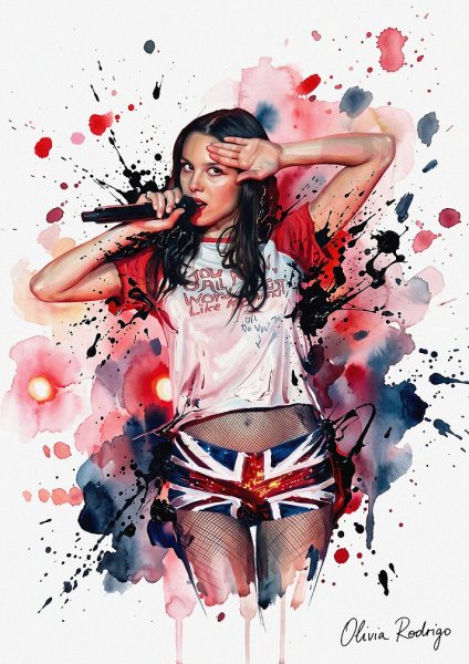 Olivia Rodrigo Portrait Müzik Posteri – Duvar Tablosu