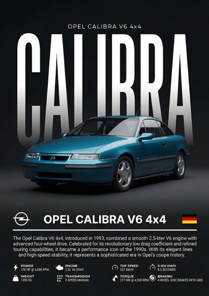 Opel Calibra V6 4x4 Araba Posteri – Duvar Tablosu poster görseli