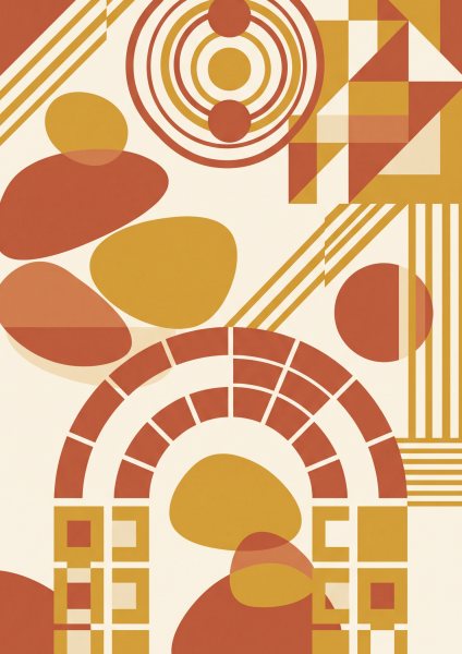 Organik Soyut Formlar Poster – Bauhaus (A4 / A3, Çerçeveli – Çerçevesiz)