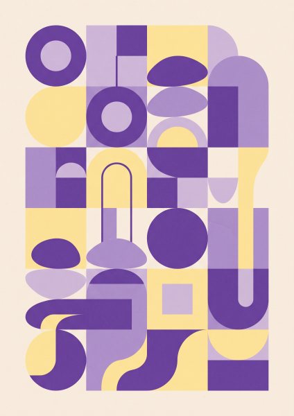 Organik Soyut Formlar Posteri – Bauhaus Duvar Tablosu duvarda gerçek ölçek