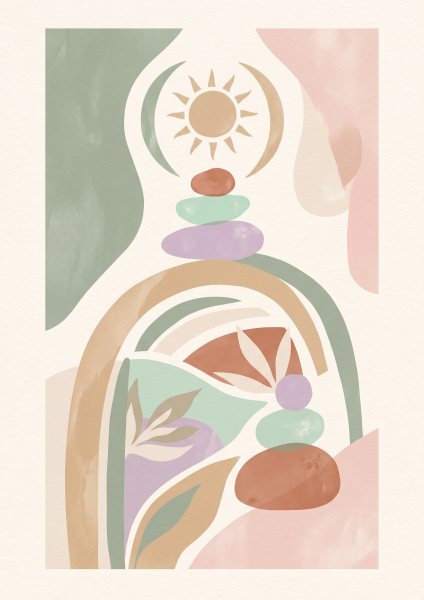 Organik Soyut Formlar Posteri – Boho Duvar Tablosu