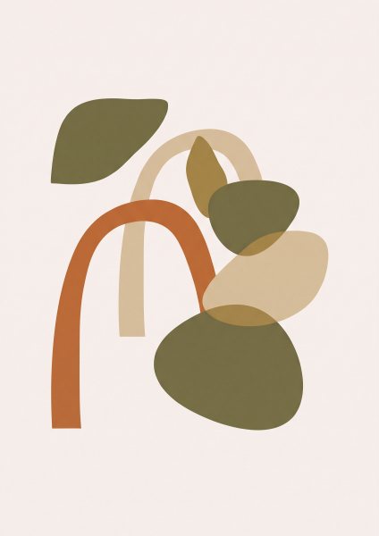 Organik Soyut Formlar Posteri – Minimal Duvar Tablosu