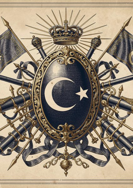 Osmanlı Arması Posteri – Gravür / botanik Duvar Tablosu duvarda gerçek ölçek