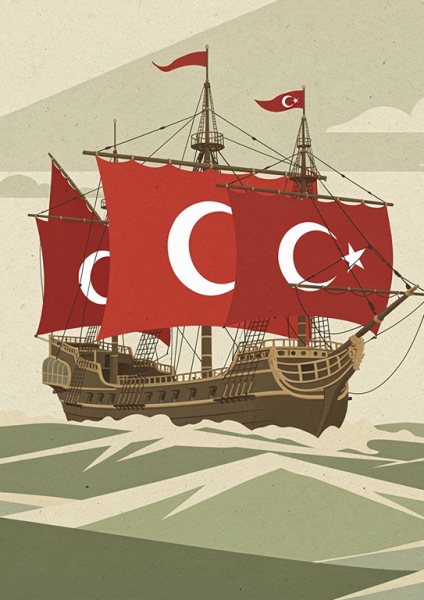 Osmanlı Kalyonu Posteri – Minimal Duvar Tablosu