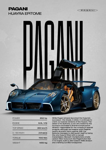 Pagani Huayra Epitome Araba Posteri – Duvar Tablosu poster görseli