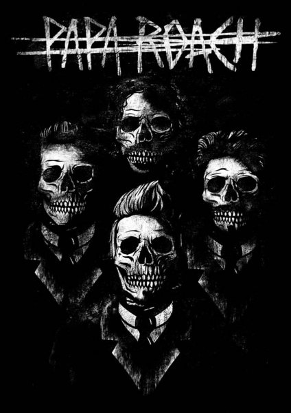 Papa Roach Skull Müzik Posteri – Duvar Tablosu duvarda gerçek ölçek