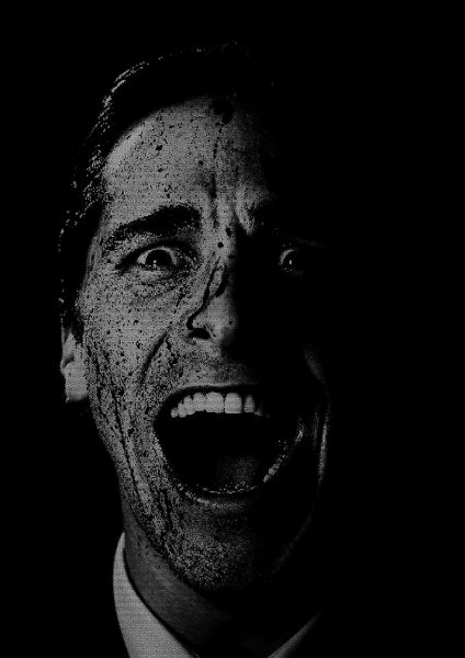 Patrick Bateman American Psycho Portrait Film Posteri – Duvar Tablosu duvarda gerçek ölçek