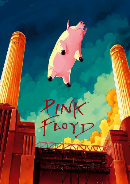 Pink Floyd Flying Pig Artwork Müzik Posteri – Duvar Tablosu poster görseli