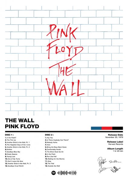 Pink Floyd - The Wall Müzik Posteri – Duvar Tablosu duvarda gerçek ölçek