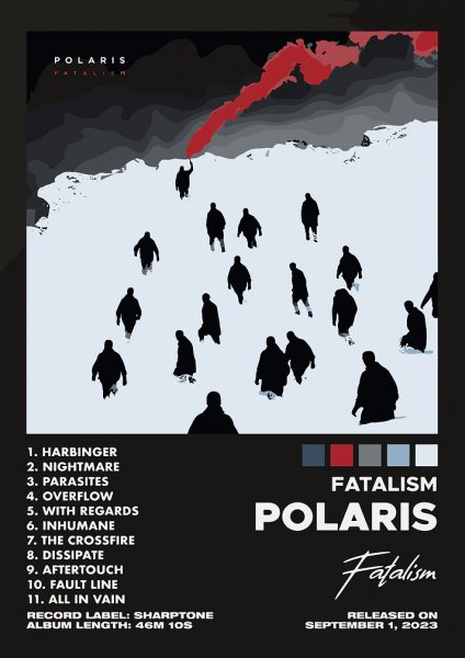 Polaris Fatalism Album Cover Art Müzik Posteri – Duvar Tablosu duvarda gerçek ölçek