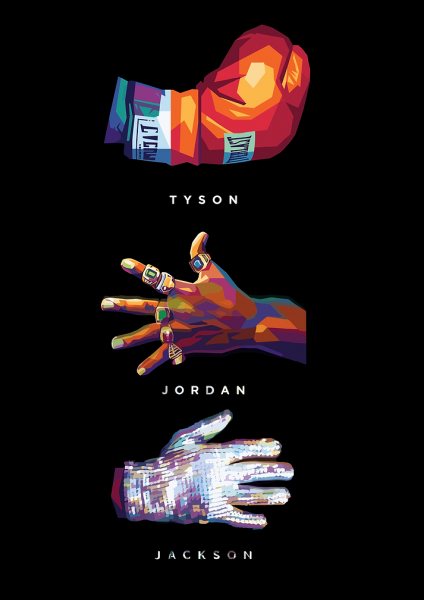 Pop Art Icons: Tyson, Jordan, Jackson Müzik Posteri – Duvar Tablosu