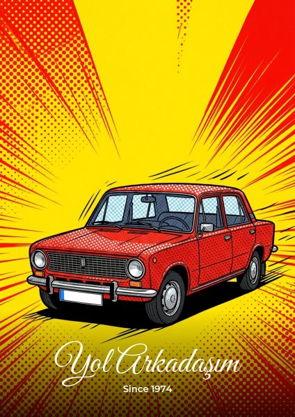 Pop Art Kişiye Özel Araba Posteri