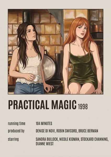 Practical Magic Minimalist Movie Film Posteri – Duvar Tablosu duvarda gerçek ölçek