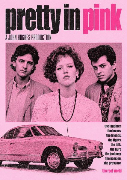Pretty in Pink Movie Film Posteri – Duvar Tablosu duvarda gerçek ölçek