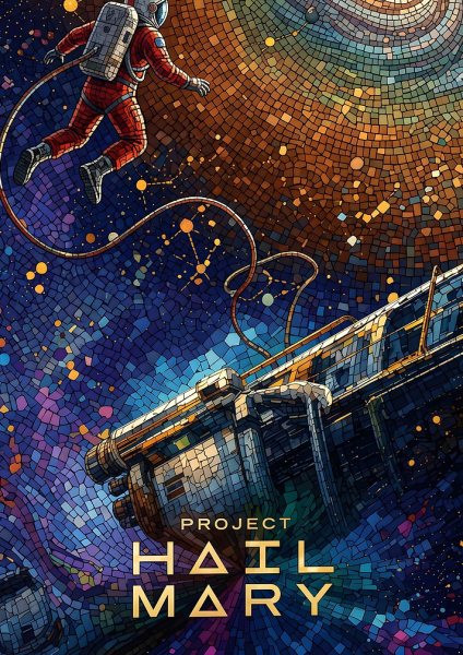Project Hail Mary Mosaic Space Film Posteri – Duvar Tablosu duvarda gerçek ölçek