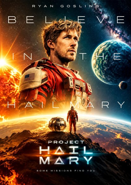 Project Hail Mary Movie Film Posteri – Duvar Tablosu duvarda gerçek ölçek