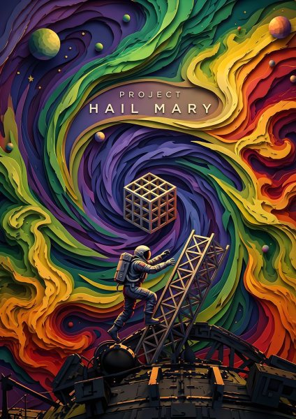 Project Hail Mary Space Art Film Posteri – Duvar Tablosu duvarda gerçek ölçek