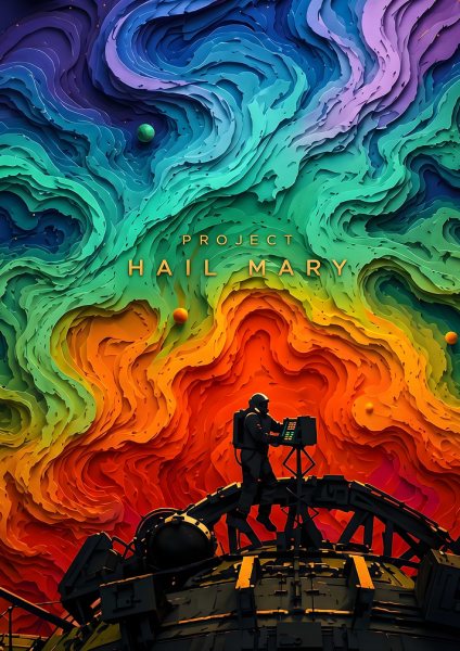 Project Hail Mary Space Film Posteri – Duvar Tablosu duvarda gerçek ölçek