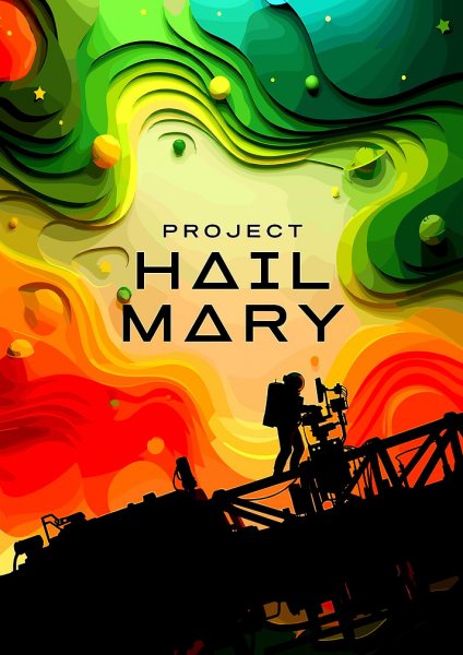Project Hail Mary Space Film Posteri – Duvar Tablosu duvarda gerçek ölçek