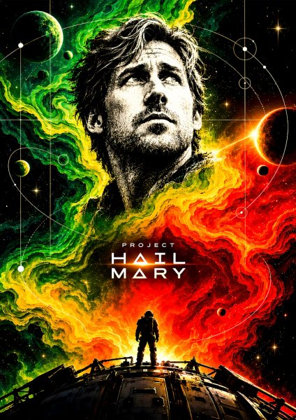 Project Hail Mary Space Film Posteri – Duvar Tablosu duvarda gerçek ölçek