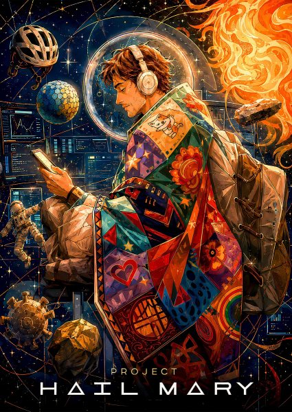 Project Hail Mary Space Illustration Film Posteri – Duvar Tablosu duvarda gerçek ölçek